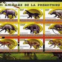 Djibouti 2011 Prehistoric Animals #4 imperf sheetlet containing 9 values unmounted mint