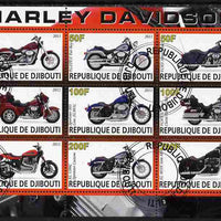 Djibouti 2011 Harley Davidson Motorcycles perf sheetlet containing 9 values fine cto used