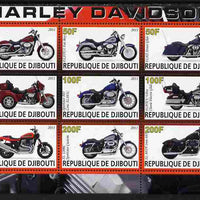 Djibouti 2011 Harley Davidson Motorcycles perf sheetlet containing 9 values unmounted mint