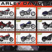 Djibouti 2011 Harley Davidson Motorcycles imperf sheetlet containing 9 values unmounted mint