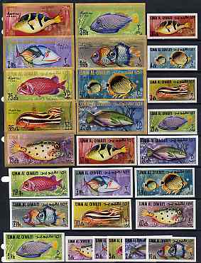 Umm Al Qiwain 1967 Fish complete imperf set of 27 values unmounted mint, SG 116-42var, Mi 171-97B