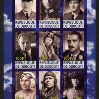 Djibouti 2011 Famous Aviators #2 imperf sheetlet containing 9 values unmounted mint
