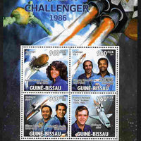 Guinea - Bissau 2011 25th Anniversary of Challenger Disaster perf sheetlet containing 4 values unmounted mint Michel 5308-11