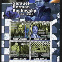 Guinea - Bissau 2011 100th Birth Anniversary of Samuel Reshevsky (chess) perf sheetlet containing 4 values unmounted mint Michel 5288-91