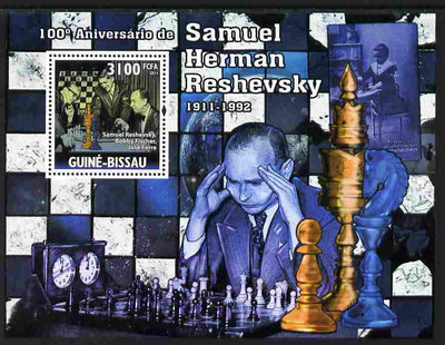Guinea - Bissau 2011 100th Birth Anniversary of Samuel Reshevsky (chess) perf s/sheet unmounted mint Michel BL906