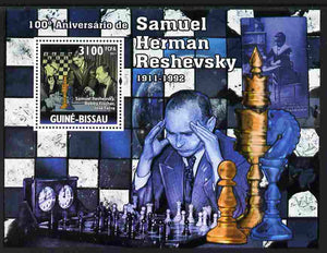 Guinea - Bissau 2011 100th Birth Anniversary of Samuel Reshevsky (chess) perf s/sheet unmounted mint Michel BL906