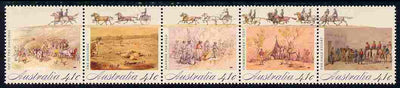 Australia 1990 Colonial Development (2nd issue), Gold Fever se-tenant strip of 5 unmounted mint, SG 1254a