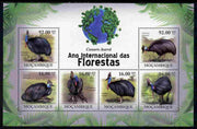 Mozambique 2011 International Year of the Forest - Cassowary perf sheetlet containing 6 values unmounted mint, Michel 4342-47