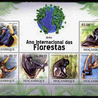 Mozambique 2011 International Year of the Forest - Spider Monkeys perf sheetlet containing 6 values unmounted mint, Michel 4445-50