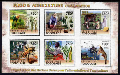Togo 2011 Food & Agriculture perf sheetlet containing 6 values unmounted mint