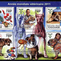 Togo 2011 World Veterinary Year perf sheetlet containing 6 values unmounted mint