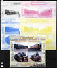 Ivory Coast 2011 Railways - Trains of Africa sheetlet containing 4 values - the set of 5 imperf progressive proofs comprising the 4 individual colours plus all 4-colour composite, unmounted mint