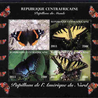 Central African Republic 2011 Butterflies of the World - North America perf sheetlet containing 4 values unmounted mint. Note this item is privately produced and is offered purely on its thematic appeal