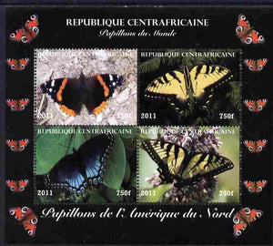 Central African Republic 2011 Butterflies of the World - North America perf sheetlet containing 4 values unmounted mint. Note this item is privately produced and is offered purely on its thematic appeal