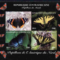 Central African Republic 2011 Butterflies of the World - North America imperf sheetlet containing 4 values unmounted mint. Note this item is privately produced and is offered purely on its thematic appeal, it has no postal validity
