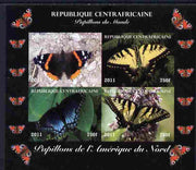 Central African Republic 2011 Butterflies of the World - North America imperf sheetlet containing 4 values unmounted mint. Note this item is privately produced and is offered purely on its thematic appeal, it has no postal validity
