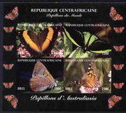 Central African Republic 2011 Butterflies of the World - Australasia imperf sheetlet containing 4 values unmounted mint. Note this item is privately produced and is offered purely on its thematic appeal, it has no postal validity