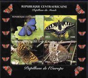 Central African Republic 2011 Butterflies of the World - Europe perf sheetlet containing 4 values unmounted mint. Note this item is privately produced and is offered purely on its thematic appeal