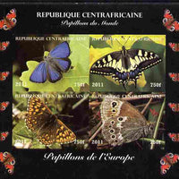 Central African Republic 2011 Butterflies of the World - Europe imperf sheetlet containing 4 values unmounted mint. Note this item is privately produced and is offered purely on its thematic appeal, it has no postal validity
