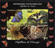 Central African Republic 2011 Butterflies of the World - Europe imperf sheetlet containing 4 values unmounted mint. Note this item is privately produced and is offered purely on its thematic appeal, it has no postal validity