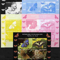 Central African Republic 2011 Butterflies of the World - Europe sheetlet containing 4 values - the set of 5 imperf progressive proofs comprising the 4 individual colours plus all 4-colour composite, unmounted mint