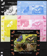 Central African Republic 2011 Butterflies of the World - Europe sheetlet containing 4 values - the set of 5 imperf progressive proofs comprising the 4 individual colours plus all 4-colour composite, unmounted mint