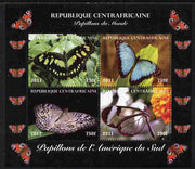 Central African Republic 2011 Butterflies of the World - South America perf sheetlet containing 4 values unmounted mint. Note this item is privately produced and is offered purely on its thematic appeal