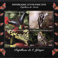 Central African Republic 2011 Butterflies of the World - Africa perf sheetlet containing 4 values unmounted mint. Note this item is privately produced and is offered purely on its thematic appeal