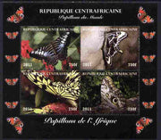 Central African Republic 2011 Butterflies of the World - Africa perf sheetlet containing 4 values unmounted mint. Note this item is privately produced and is offered purely on its thematic appeal