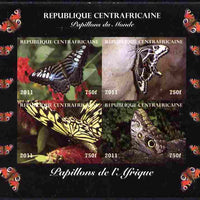 Central African Republic 2011 Butterflies of the World - Africa imperf sheetlet containing 4 values unmounted mint. Note this item is privately produced and is offered purely on its thematic appeal, it has no postal validity