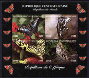 Central African Republic 2011 Butterflies of the World - Africa imperf sheetlet containing 4 values unmounted mint. Note this item is privately produced and is offered purely on its thematic appeal, it has no postal validity