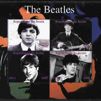 Benin 2011 The Beatles perf sheetlet containing 4 values unmounted mint. Note this item is privately produced and is offered purely on its thematic appeal
