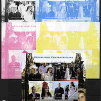 Central African Republic 2011 50th Birth Anniversary of Princess Diana sheetlet containing 4 values - the set of 5 imperf progressive proofs comprising the 4 individual colours plus all 4-colour composite, unmounted mint