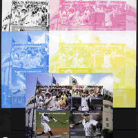 Central African Republic 2011 Baseball sheetlet containing 4 values - the set of 5 imperf progressive proofs comprising the 4 individual colours plus all 4-colour composite, unmounted mint