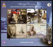 Chad 2011 150th Birth Anniversary of Fridtjof Nansen (polar explorer) perf sheetlet containing 4 values unmounted mint. Note this item is privately produced and is offered purely on its thematic appeal