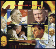 Chad 2011 Personalities of the 20th Century (de Gaulle, Churchill, Pope & Kennedy) perf sheetlet containing 4 values unmounted mint. Note this item is privately produced and is offered purely on its thematic appeal