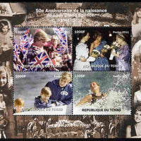 Chad 2011 50th Birth Anniversary of Princess Diana perf sheetlet containing 4 values unmounted mint. Note this item is privately produced and is offered purely on its thematic appeal