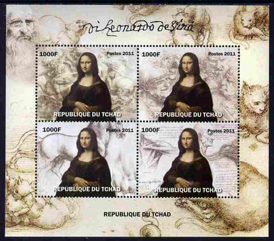 Chad 2011 Leonardo da Vinci perf sheetlet containing 4 values unmounted mint. Note this item is privately produced and is offered purely on its thematic appeal