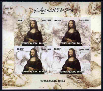 Chad 2011 Leonardo da Vinci imperf sheetlet containing 4 values unmounted mint. Note this item is privately produced and is offered purely on its thematic appeal