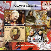 Madagascar 2011 Polish Celebrities perf sheetlet containing 4 values unmounted mint. Note this item is privately produced and is offered purely on its thematic appeal