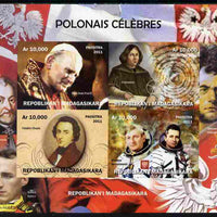 Madagascar 2011 Polish Celebrities imperf sheetlet containing 4 values unmounted mint