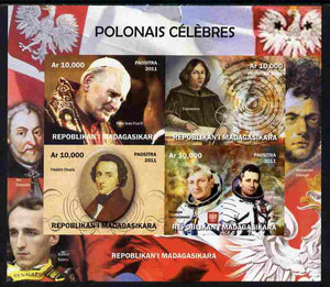 Madagascar 2011 Polish Celebrities imperf sheetlet containing 4 values unmounted mint