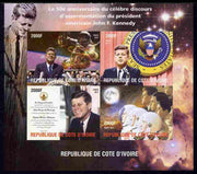 Ivory Coast 2011 50th Anniversary of Pres Kennedy's Inaugural Speech imperf sheetlet containing 4 values unmounted mint. Note this item is privately produced and is offered purely on its thematic appeal, it has no postal validity