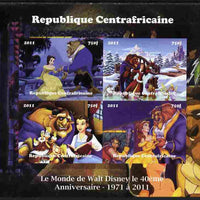 Central African Republic 2011 The World of Walt Disney #1 imperf sheetlet containing 4 values unmounted mint. Note this item is privately produced and is offered purely on its thematic appeal, it has no postal validity