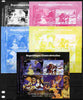 Central African Republic 2011 The World of Walt Disney #1 sheetlet containing 4 values - the set of 5 imperf progressive proofs comprising the 4 individual colours plus all 4-colour composite, unmounted mint