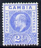 Gambia 1902-05 KE7 Crown CA 2.5d ultramarine mounted mint, SG 48