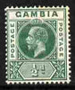 Gambia 1912-22 KG5 MCA 1/2d green mounted mint SG 86
