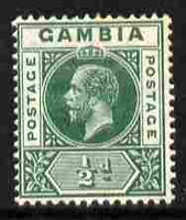 Gambia 1912-22 KG5 MCA 1/2d green mounted mint SG 86