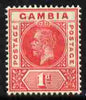 Gambia 1912-22 KG5 MCA 1d red mounted mint SG 87