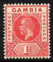 Gambia 1912-22 KG5 MCA 1d red mounted mint SG 87